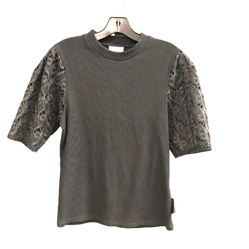 Black Top Short Sleeve Designer Sandro, Size M