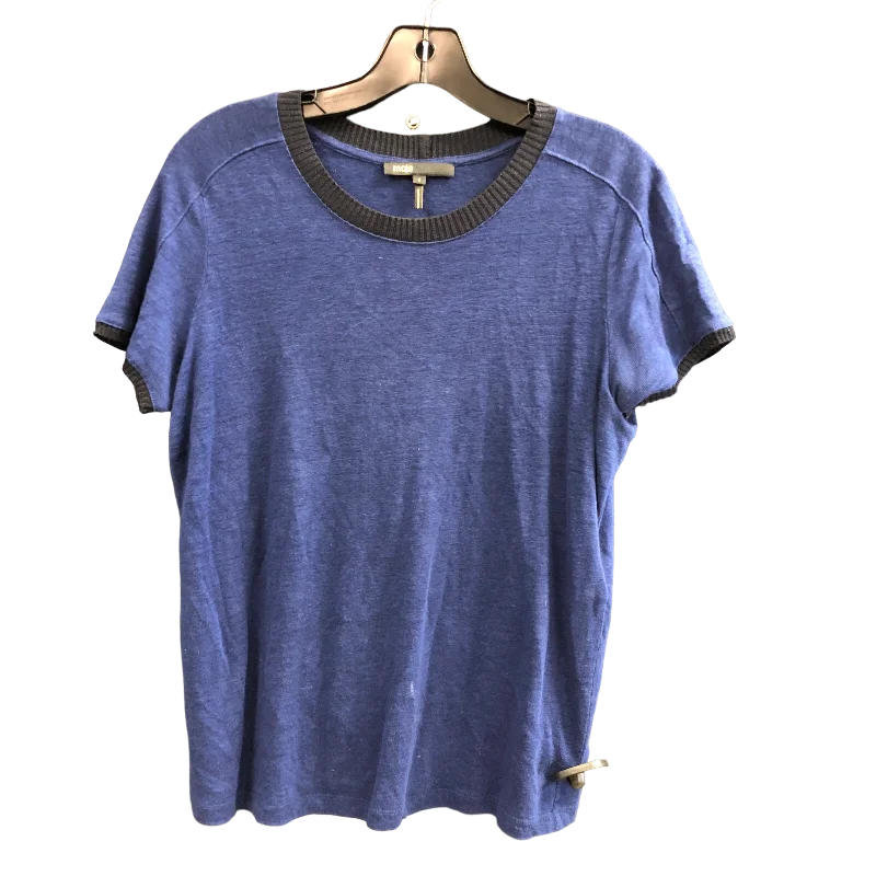 Blue Top Short Sleeve Designer Maje , Size L