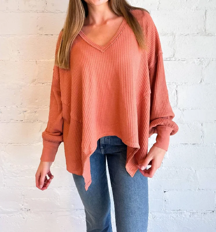 Coraline Thermal Top In Sienna