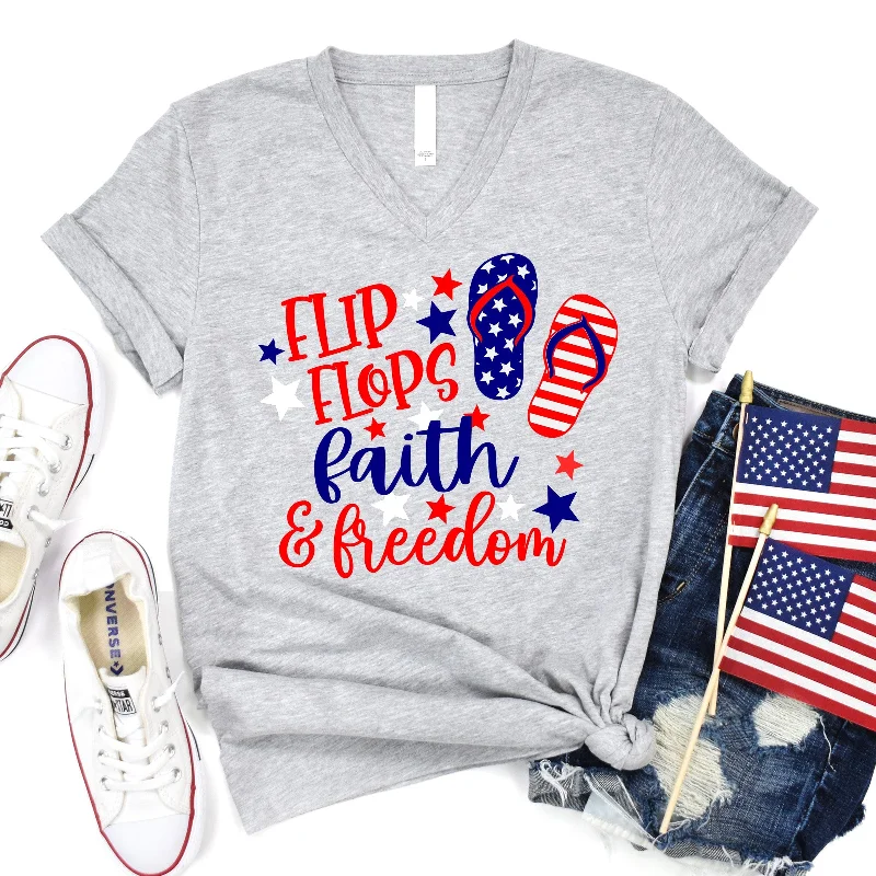 Flip Flops, Faith, & Freedom V-Neck