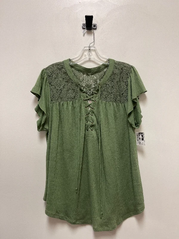 Green Top Short Sleeve No Boundaries, Size 2x