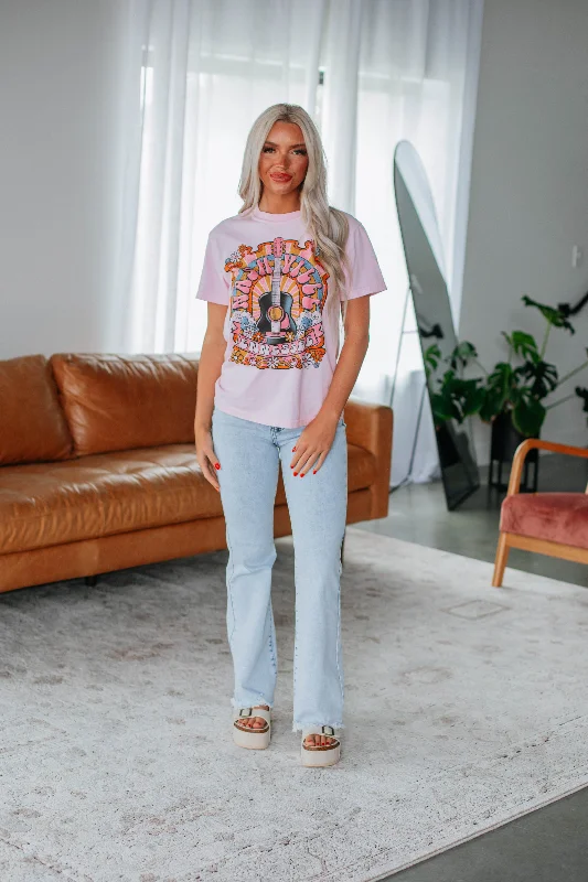 Groovy Nashville Graphic Tee - Baby Pink