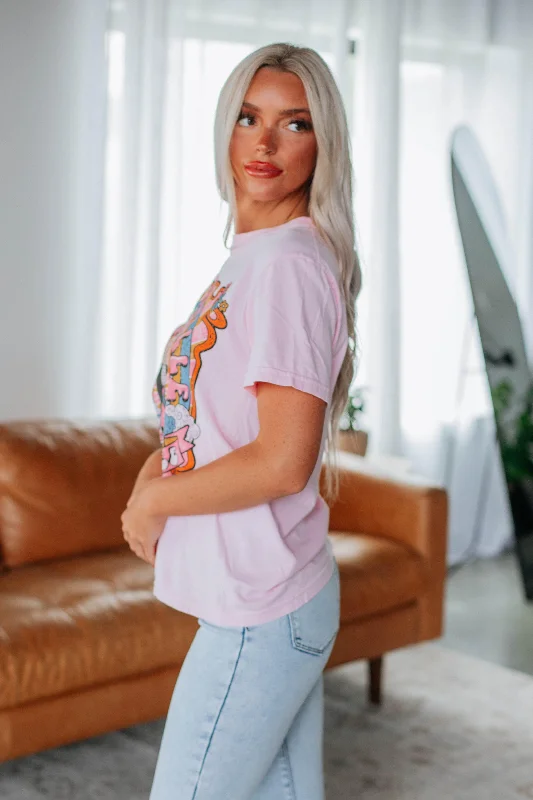 Groovy Nashville Graphic Tee - Baby Pink