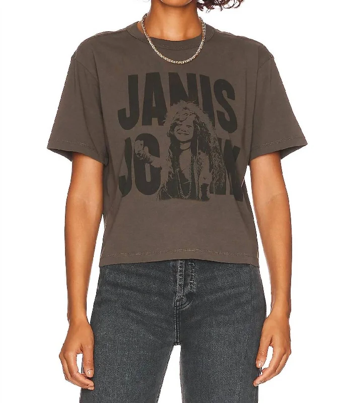 Janis Joplin Icon Tee In Safari Green