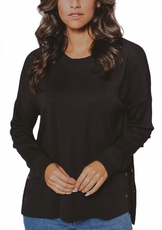 Puremeso Split Side Overshirt In Black