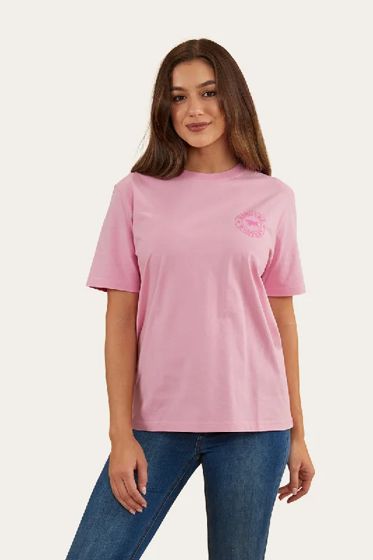 Signature Bull Womens Loose Fit T-Shirt - Pastel Pink/Candy