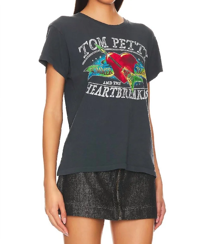 Tom Petty Summer Tour '13 Tour Tee In Vintage Black