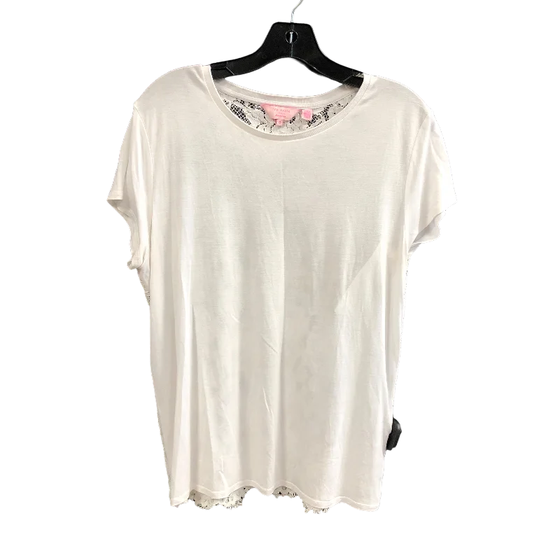 White Top Short Sleeve Designer Ted Baker, Size M