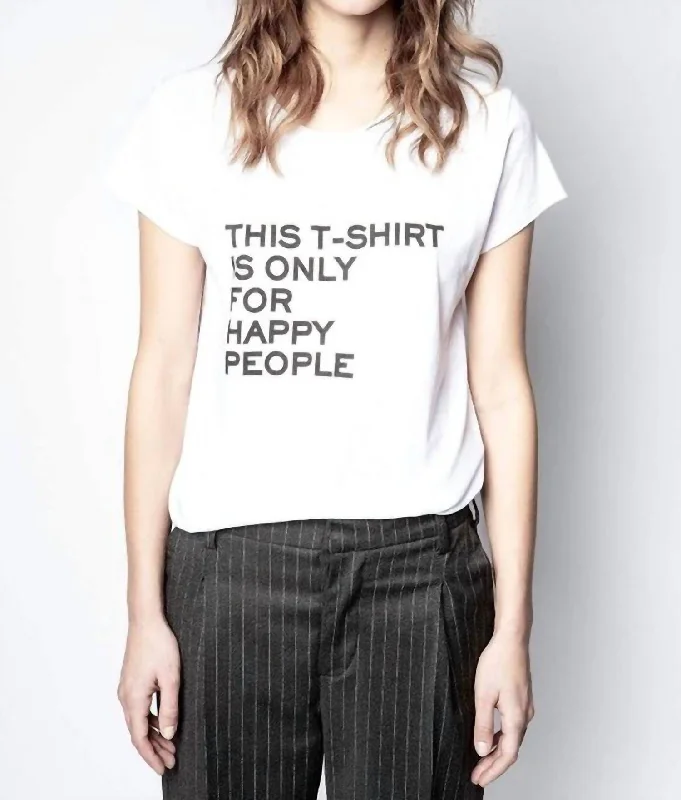 Woop Happy People T-Shirt In White