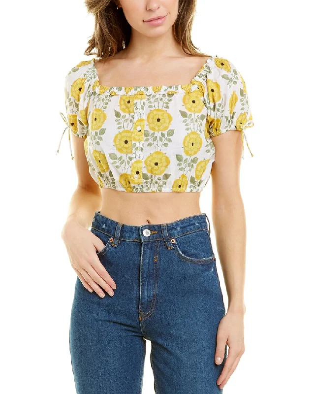 Celina Moon Short Sleeve Crop Top