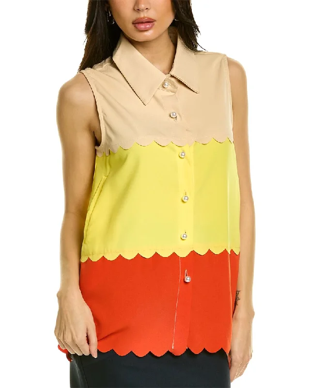 Gracia Collared Sleeveless Top