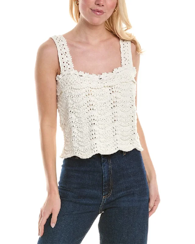 Oscar de la Renta Crocheted Tank