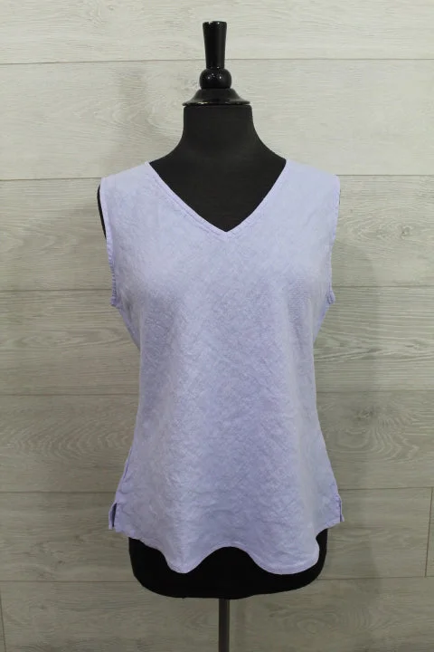 Cut Loose Solid Linen - V-Neck Bias Tank