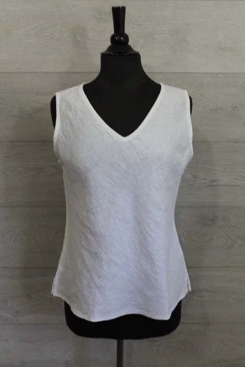 Cut Loose Solid Linen - V-Neck Bias Tank