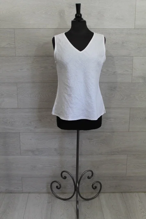 Cut Loose Solid Linen - V-Neck Bias Tank