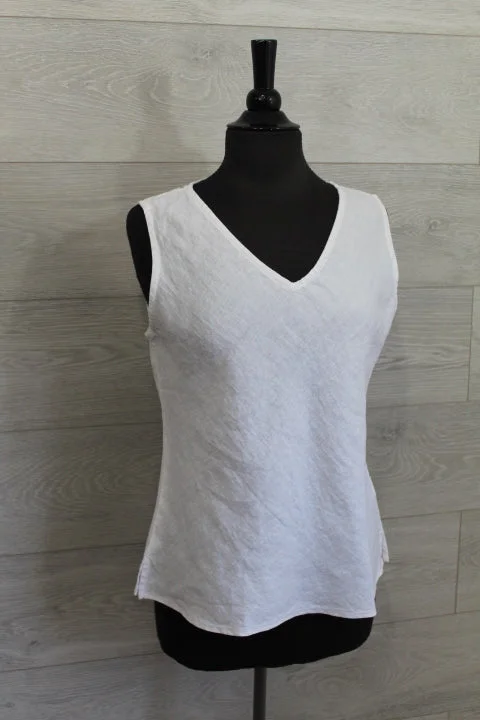 Cut Loose Solid Linen - V-Neck Bias Tank