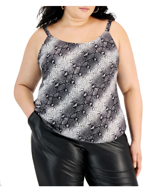 Plus Womens Tank Print Blouse