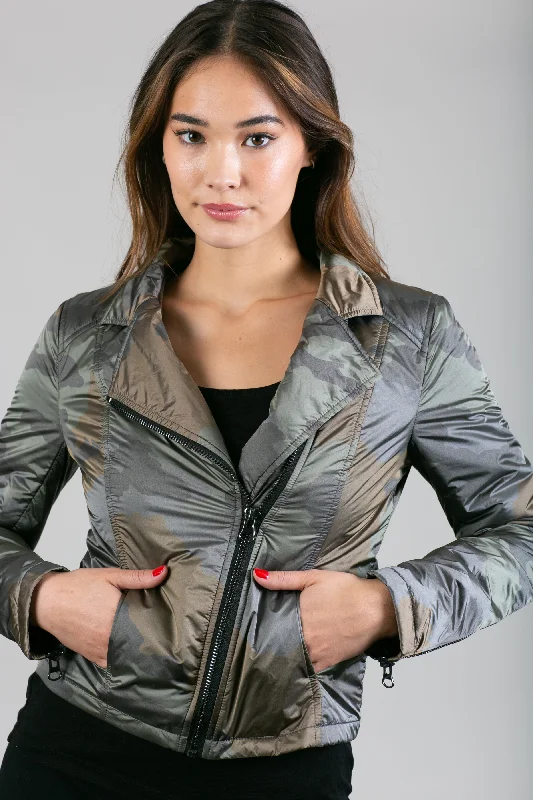 Iridescent Nylon Moto Jacket