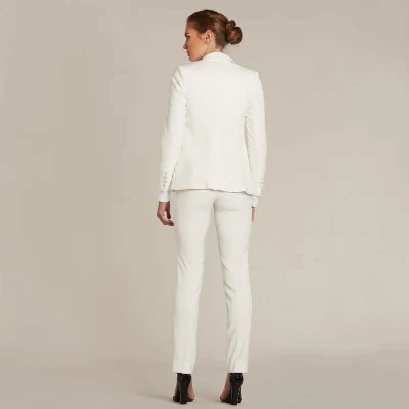 Pearl White Peak Lapel Tuxedo Jacket