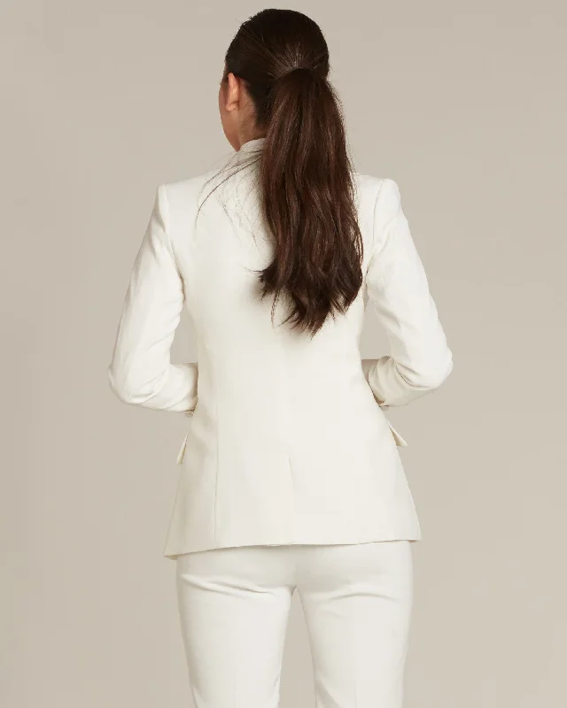 Pearl White Shawl Collar Tuxedo Jacket