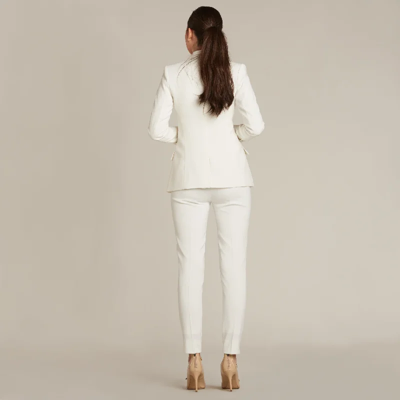 Pearl White Shawl Collar Tuxedo Jacket