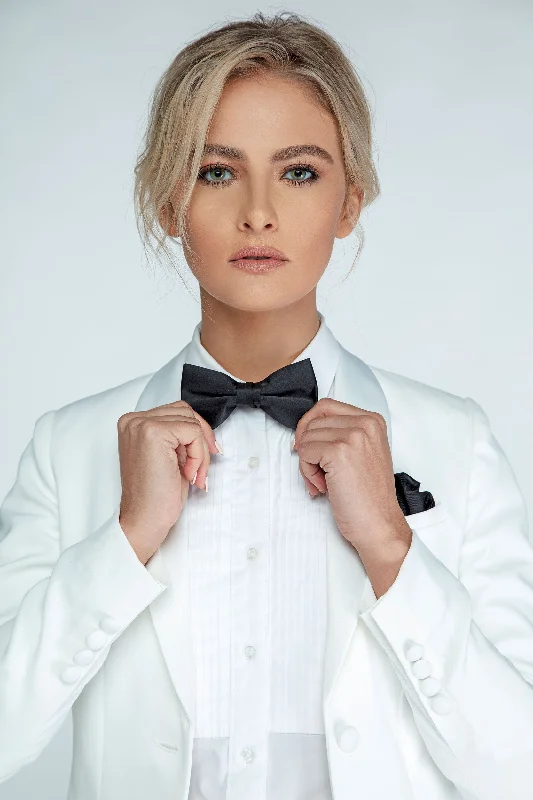 Pearl White Shawl Collar Tuxedo Jacket