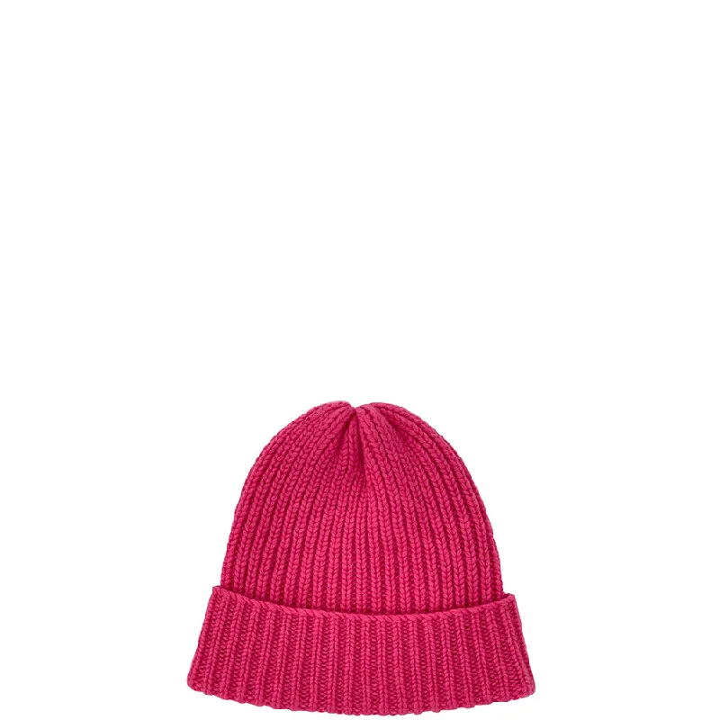 CASHMERE BEANIE IN FUCHSIA