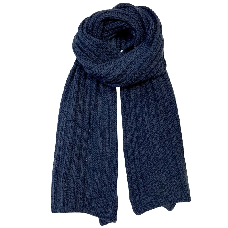 CASHMERE SCARF IN DARK BLUE