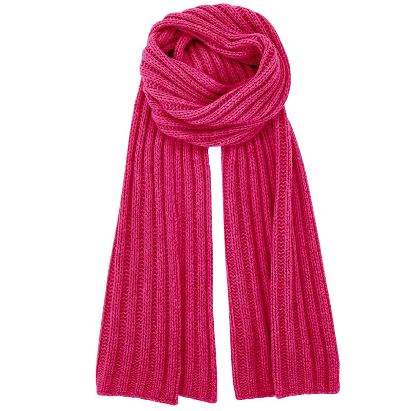 RIBBED CASHMERE SCARF IN PINK