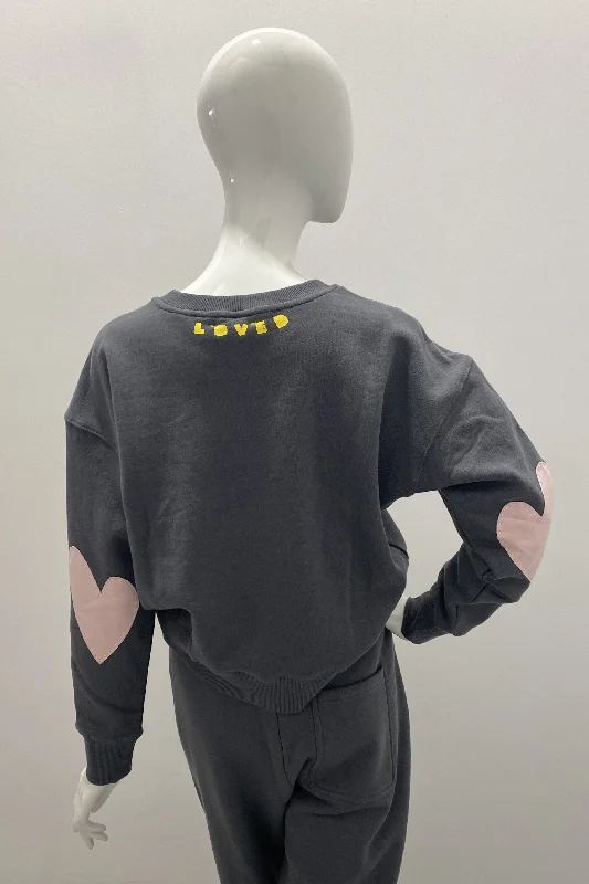 Kerri Rosenthal Boyfriend Sweatshirt Heart Patchwork Sweater