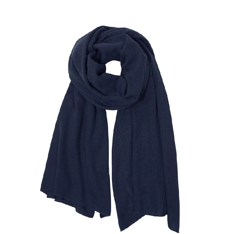 LIGHT CASHMERE SCARF IN DARK BLUE