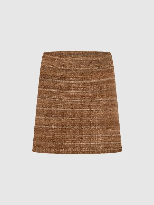 Mini Straight Knitted Skirt