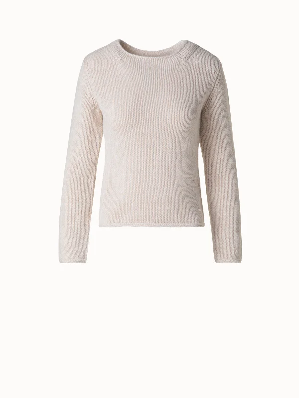 Mouliné Cashmere Wool Round Neck Sweater