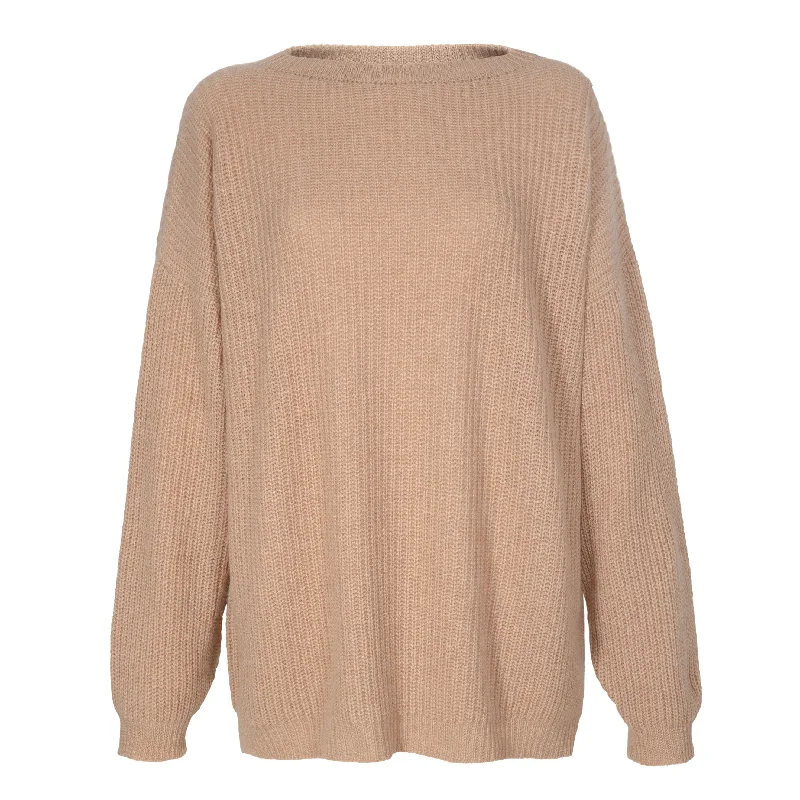 OVERSIZED CASHMERE JUMPER IN CAMEL