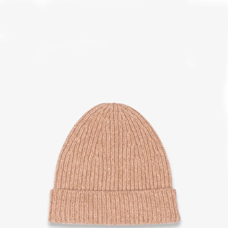 RIBBED CASHMERE BEANIE 