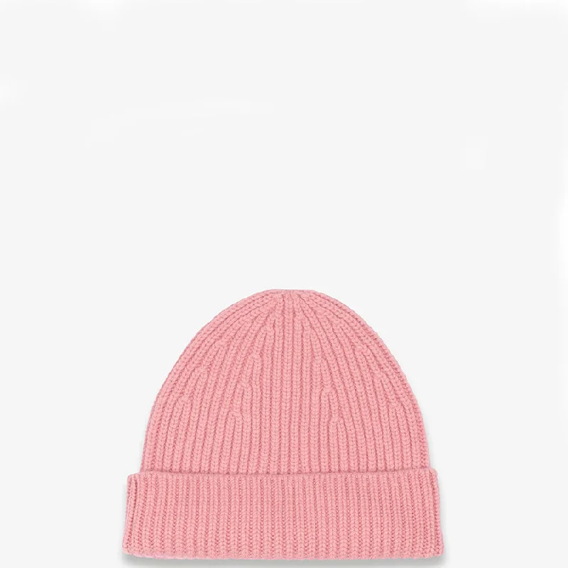 RIBBED CASHMERE BEANIE 