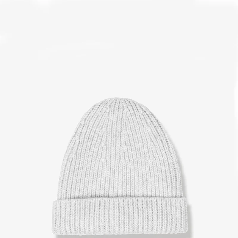 RIBBED CASHMERE BEANIE 