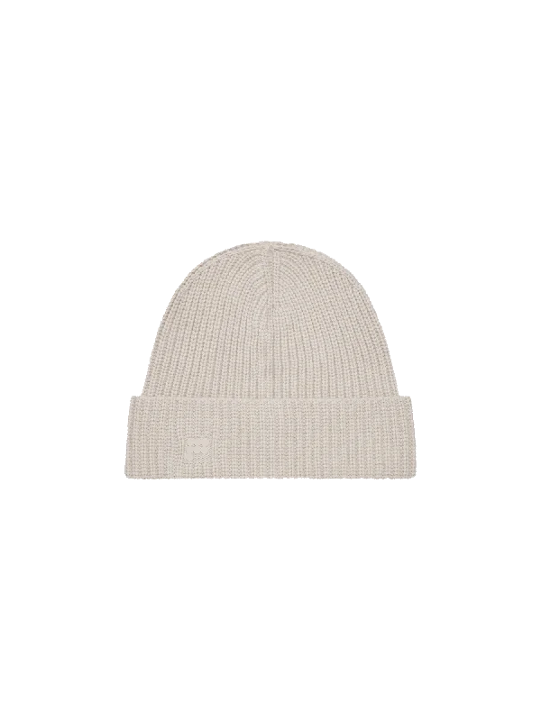 Recycled Cashmere Hat—oatmeal