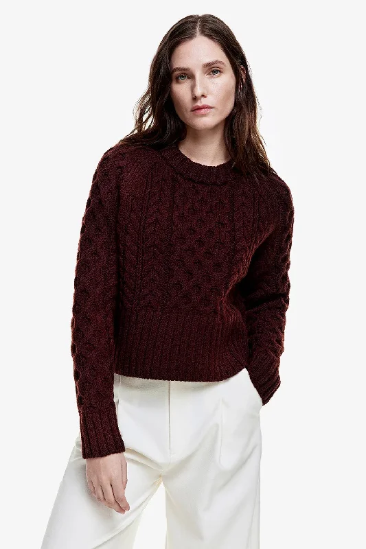 Smythe Cable-Knit Cropped Crewneck