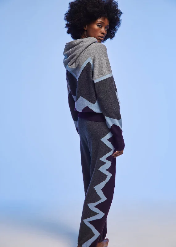 PATTERNED CASHMERE HOODIE 