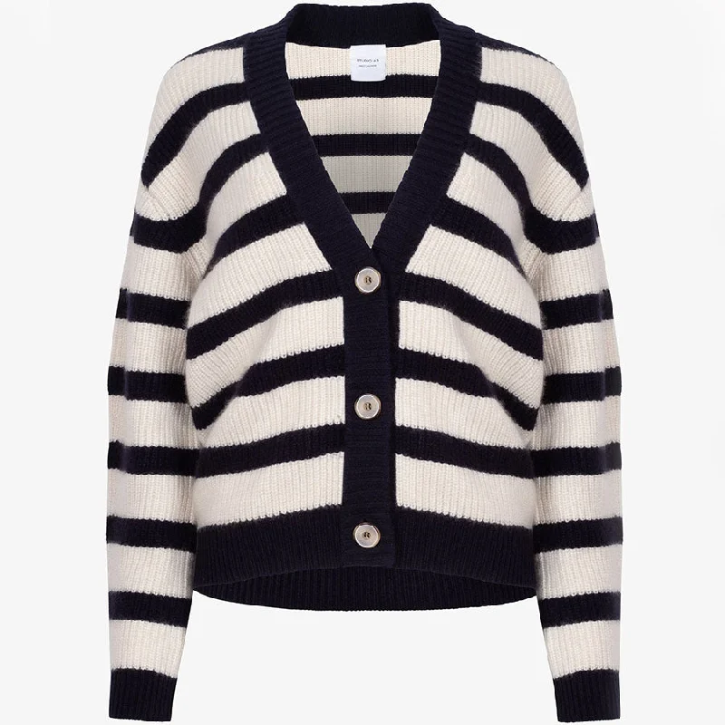 STRIPED CASHMERE CARDIGAN 