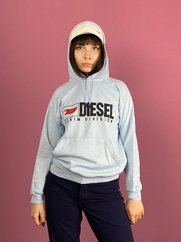 90s Diesel Vintage Women's Hoodie - S Blue Cotton Blend