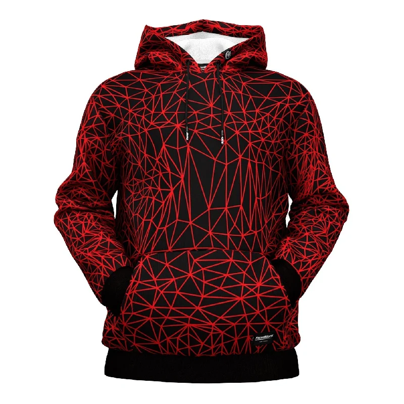 Abstract Red Polygons Hoodie