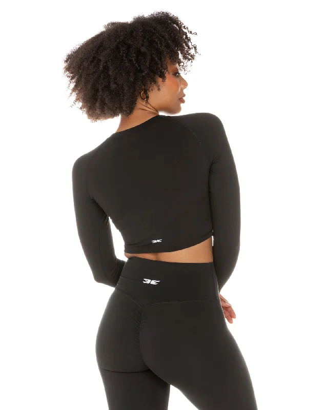 Aura Crop Long Sleeve - Black