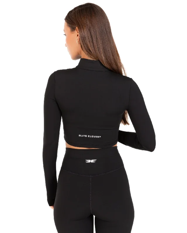 Auraluxe Crop Long Sleeve - Black