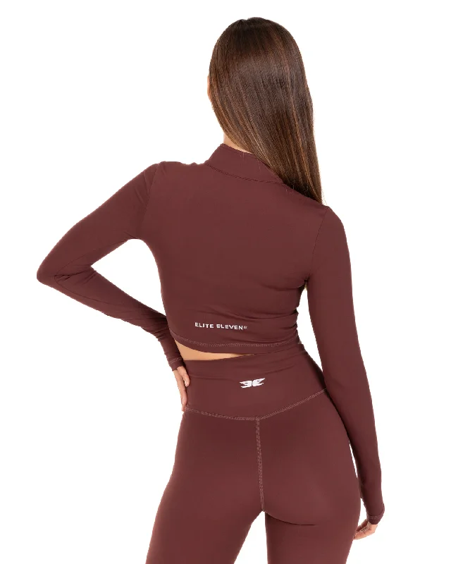 Auraluxe Crop Long Sleeve - Decadent Chocolate