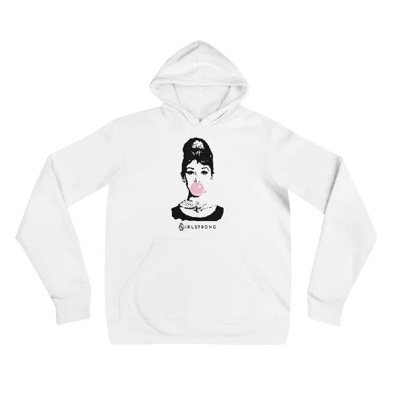 BEST FIT, BEST FEEL FLEECE HOODIE WHITE - AUDREY HEPBURN