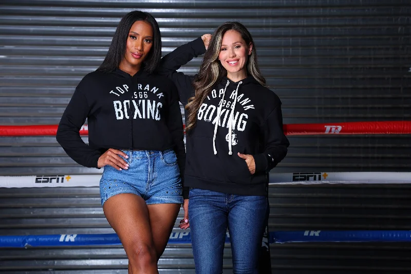 Black Top Rank Women's Crop Top Hoodie