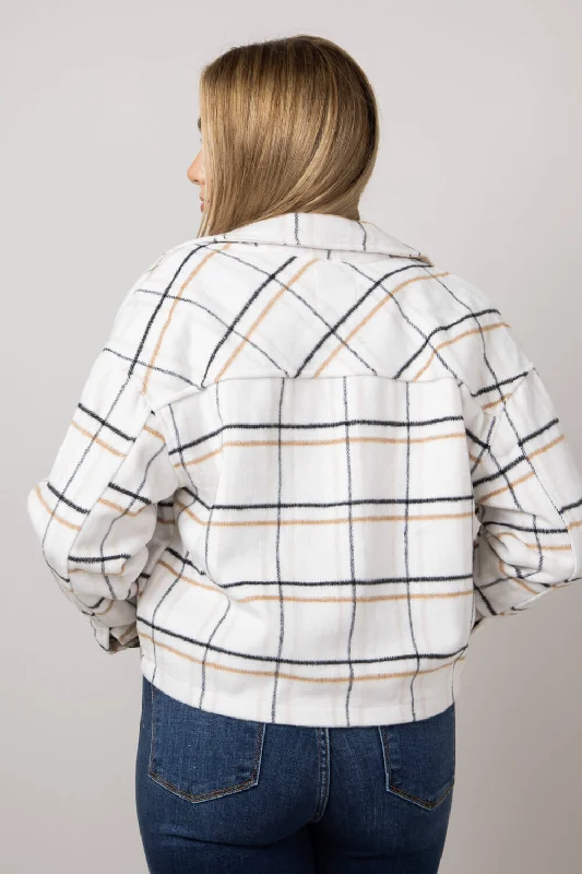 Cropped Plaid Shacket for Women in Open Window | 11403-OPENWINDOW