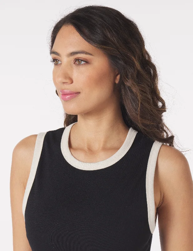 Go To Tank: Black/Oatmilk Trim